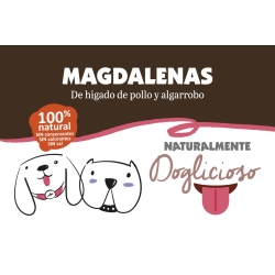 Magdalenas de hígado de pollo y algarrobo