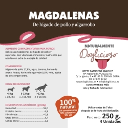 Magdalenas de hígado de pollo y algarrobo